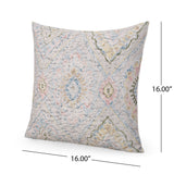 Ailsa Throw Pillow, Gray and Multicolor Noble House