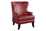 Porter Designs Grant Crackle Leather Wingback Contemporary Accent Chair Red 02-201-06-564