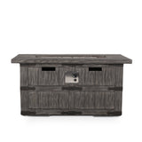 Arnton Outdoor 40,000 BTU Rectangle Fire Pit, Gray Wood Noble House