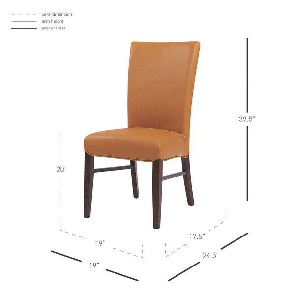 Milton Bonded Leather Dining Chairs - Set of 2, Stylish Accent Chairs for Modern Home Decor