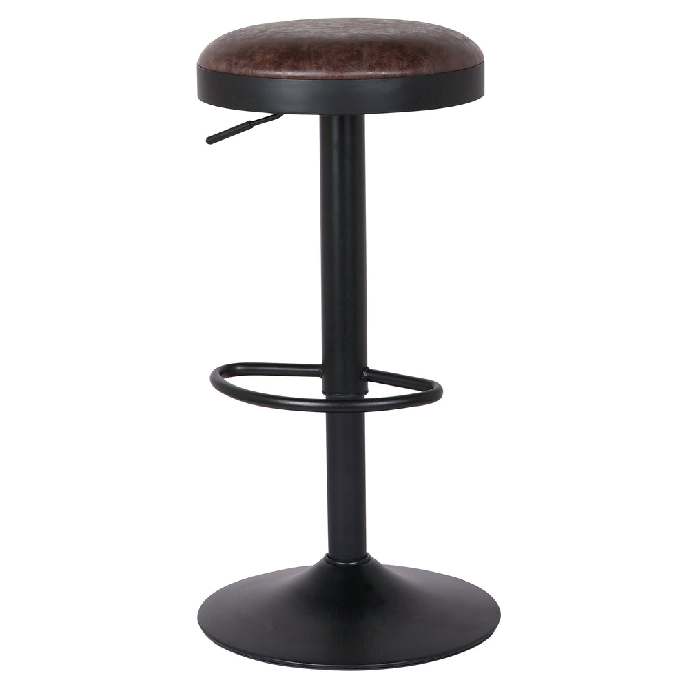 Juno Leatherette Adjustable Gaslift Swivel Bar Stool Set - Modern Industrial Style Comfort