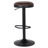 Juno Leatherette Gaslift Backless Swivel Bar Stool - Set of 2