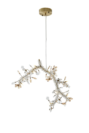 Bethel Gold Chandelier in Stainless Steel & Crystal