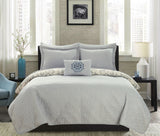 Raina Blue King 4pc Quilt Set