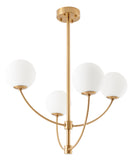 Bethel Brass Chandelier in Steel & Glass