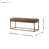 Darius Elegant Leatherette Bench with Brushed Gold Steel Frame – Versatile & Fully Assembled Seating