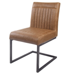 Ronan Leatherette Dining Chair Set of 2 - Modern Industrial Design with Chic Tufting and Durability