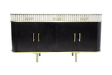 Porter Designs Vicenza Solid Handcarved Wood Transitional Sideboard Black 07-125-06-02613