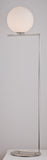 Bethel Satin Nickel Floor Lamp in Steel & Glass