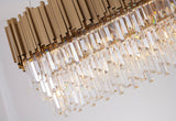 Bethel Gold Chandelier in Stainless Steel & Crystal