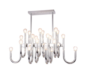 Bethel Chrome Chandelier in Metal & Glass