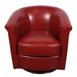 Porter Designs Marvel Contemporary Leather-Look Swivel Accent Chair Contemporary Accent - Swivel Red 02-201C-06-204