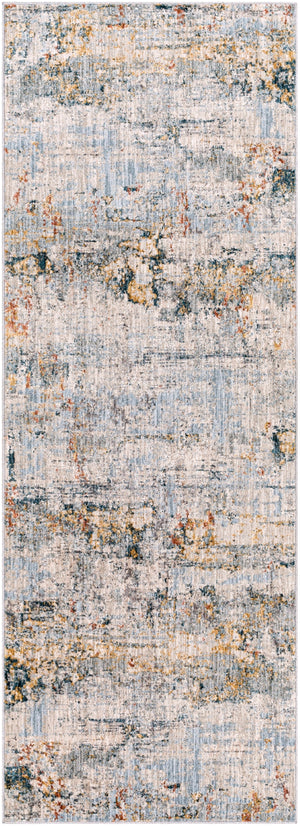 Laila LAA-2300 Modern Polyester Rug LAA2300-2773 Light Gray, Navy, Teal, Clay, Camel, Wheat, Medium Gray, Beige, Taupe, Cream 100% Polyester 2'7" x 7'3"