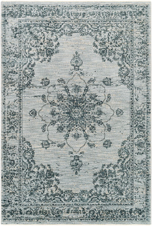 Laila LAA-2302 Traditional Polyester Rug LAA2302-9122 Navy, Teal, Light Gray, Medium Gray, Beige, Taupe, Cream 100% Polyester 9' x 12'2"