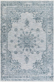 Laila LAA-2302 Traditional Polyester Rug LAA2302-6796 Navy, Teal, Light Gray, Medium Gray, Beige, Taupe, Cream 100% Polyester 6'7" x 9'6"