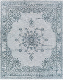 Laila LAA-2302 Traditional Polyester Rug LAA2302-710103 Navy, Teal, Light Gray, Medium Gray, Beige, Taupe, Cream 100% Polyester 7'10" x 10'3"