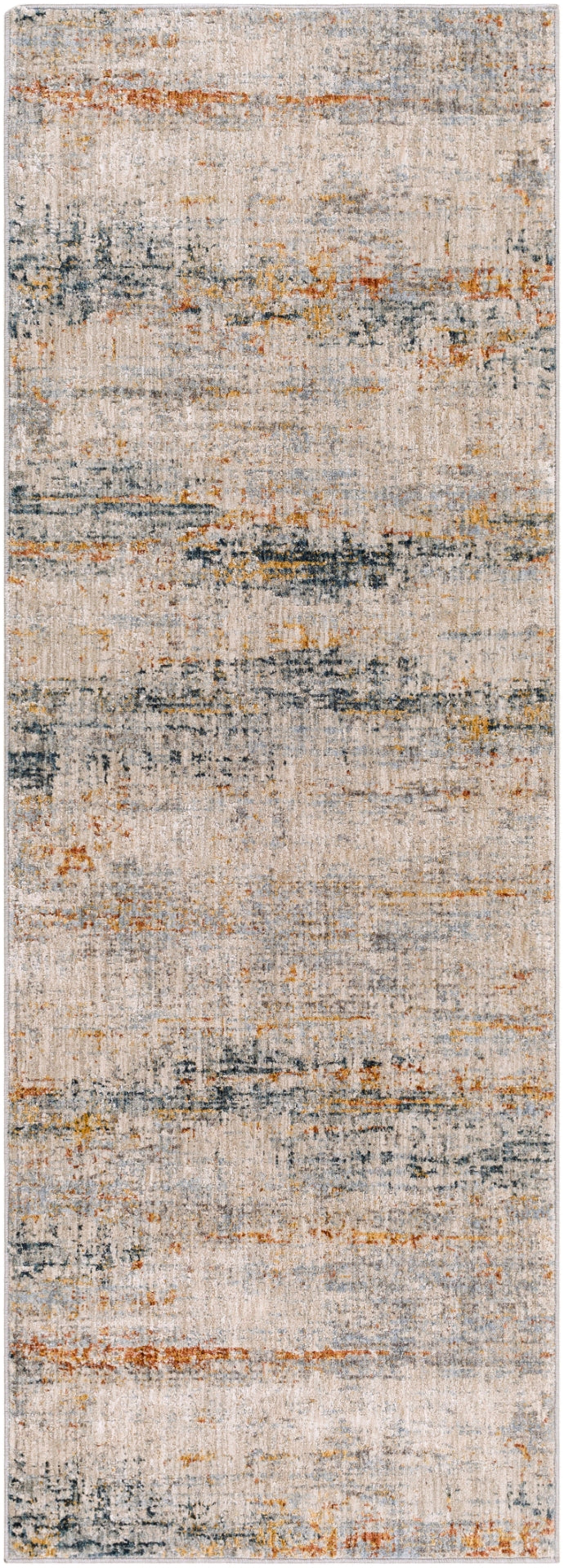 Laila LAA-2308 Modern Polyester Rug LAA2308-9122 Teal, Sage, Burnt Orange, Saffron, Medium Gray, Light Gray, Cream 100% Polyester 9' x 12'2"