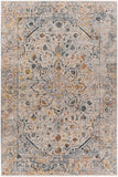 Laila LAA-2310 Traditional Polyester Rug LAA2310-6796 Teal, Sage, Burnt Orange, Saffron, Medium Gray, Light Gray, Cream 100% Polyester 6'7" x 9'6"