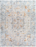 Laila LAA-2312 Traditional Polyester Rug LAA2312-710103 Teal, Sage, Burnt Orange, Saffron, Medium Gray, Light Gray, Cream 100% Polyester 7'10" x 10'3"