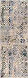 Laila LAA-2314 Modern Polyester Rug LAA2314-2773 Teal, Saffron, Sage, Medium Gray, Light Gray, Cream 100% Polyester 2'7" x 7'3"