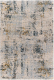 Laila LAA-2314 Modern Polyester Rug LAA2314-6796 Teal, Saffron, Sage, Medium Gray, Light Gray, Cream 100% Polyester 6'7" x 9'6"