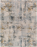 Laila LAA-2314 Modern Polyester Rug LAA2314-710103 Teal, Saffron, Sage, Medium Gray, Light Gray, Cream 100% Polyester 7'10" x 10'3"