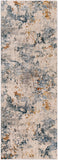 Laila LAA-2315 Modern Polyester Rug LAA2315-2773 Teal, Sage, Burnt Orange, Saffron, Medium Gray, Light Gray, Cream 100% Polyester 2'7" x 7'3"