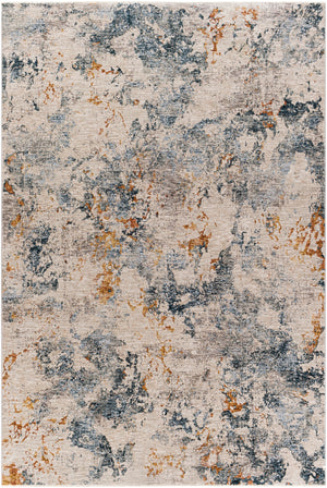 Laila LAA-2315 Modern Polyester Rug LAA2315-6796 Teal, Sage, Burnt Orange, Saffron, Medium Gray, Light Gray, Cream 100% Polyester 6'7" x 9'6"