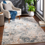 Laila LAA-2315 Modern Polyester Rug LAA2315-9122 Teal, Sage, Burnt Orange, Saffron, Medium Gray, Light Gray, Cream 100% Polyester 9' x 12'2"