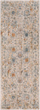 Laila LAA-2317 Traditional Polyester Rug LAA2317-2773 Teal, Burnt Orange, Sage, Saffron, Medium Gray, Light Gray, Cream 100% Polyester 2'7" x 7'3"