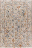 Laila LAA-2317 Traditional Polyester Rug LAA2317-6796 Teal, Burnt Orange, Sage, Saffron, Medium Gray, Light Gray, Cream 100% Polyester 6'7" x 9'6"