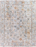 Laila LAA-2317 Traditional Polyester Rug LAA2317-710103 Teal, Burnt Orange, Sage, Saffron, Medium Gray, Light Gray, Cream 100% Polyester 7'10" x 10'3"