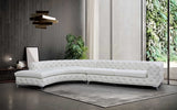 VIG Furniture DIvani Casa Kohl - Contemporary White LAF Curved Shape Sectional Sofa w/ Chaise VGEV-2179-WHT-LAF-SECT VGEV-2179-WHT-LAF-SECT