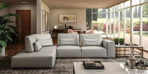 VIG Furniture Coronelli Collezioni Hollywood - Italian Light Grey Leather LAF Chaise Sectional Sofa VGCC-HOLLYWOOD-GREY-LAF-SECT VGCC-HOLLYWOOD-GREY-LAF-SECT