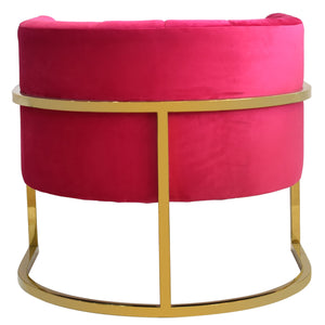 VIG Furniture Modrest Landau - Pink Velvet + Gold Accent Chair VGRHAC406-PNK-CH