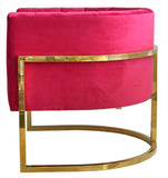 VIG Furniture Modrest Landau - Pink Velvet + Gold Accent Chair VGRHAC406-PNK-CH