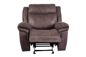 Porter Designs Carrizo Leather-Look Fabric Contemporary Recliner Brown 03-180C-03-7621