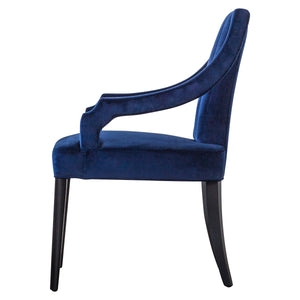Viola Velvet Klismos Chair - Elegant Greek-Inspired Design with Black Birch Legs, Fully Assembled Style