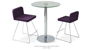 Lara Wire Stool Deep Maroon Lady Glass