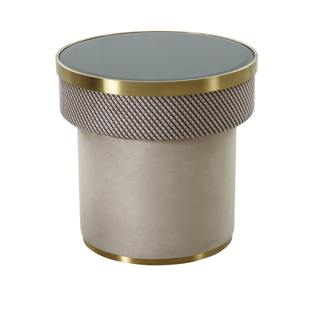 VIG Furniture Modrest Larry - Glass + Gold Accent End Table VGODLZ-246E-GOLD-ET