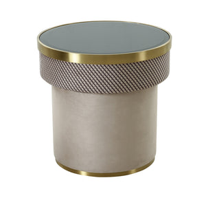 VIG Furniture Modrest Larry - Glass + Gold Accent End Table VGODLZ-246E-GOLD-ET