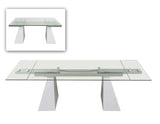 VIG Furniture Modrest Latrobe - Modern Extendable Quartz Stone & Glass Dining Table VGYFDT8765-5-DT-WHT