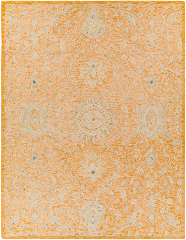 Lazio LAZ-2303 Traditional Wool Rug LAZ2303-81012 Burnt Orange, Coral, Dark Blue, Light Gray, Cream 100% Wool 8'10" x 12'