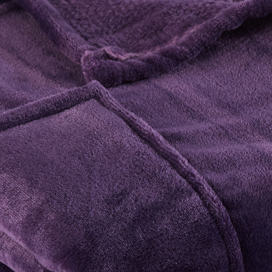 Pedra Purple Flannel Fleece Wrap Set