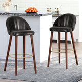 Cullimore Contemporary Channel Stitch Barstools, Dark Brown and Espresso Noble House