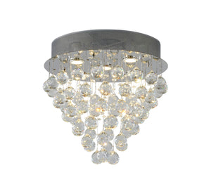 Bethel Chrome Semi Flush Mount in Iron & Crystal