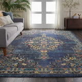 Nourison Passionate PST01 Bohemian Machine Made Power-loomed Indoor Area Rug Navy 7'10" x 10' 99446454447