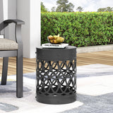 Mellie Outdoor Metal Side Table, Black Noble House