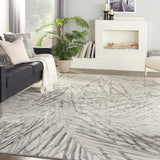 Nourison Rustic Textures RUS17 Painterly Machine Made Power-loomed Indoor Area Rug Ivory/Grey 7'10" x 10'6" 99446814951