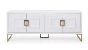 VIG Furniture Modrest Leah - Contemporary White High Gloss & Champagne Gold Buffet VGVCG9111-WHT-BUF